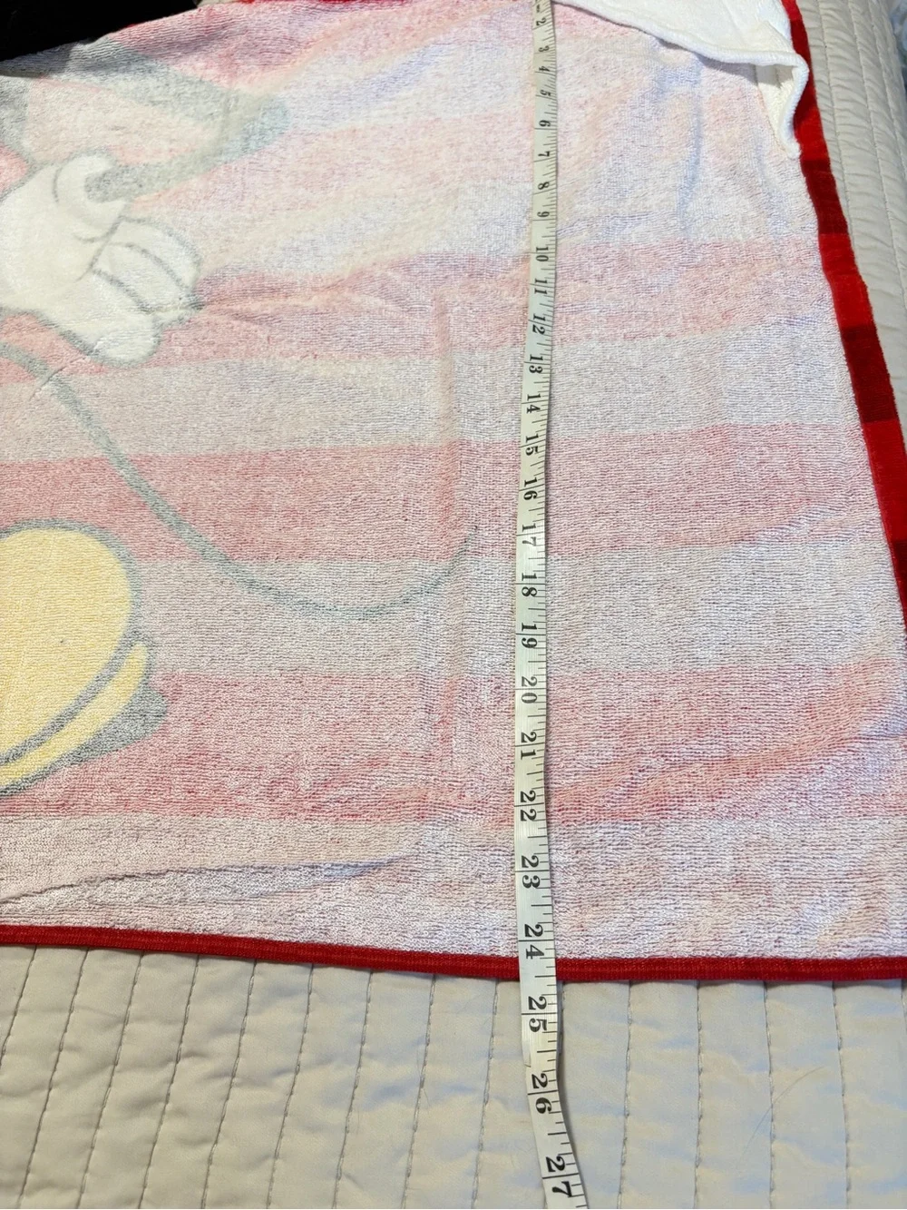 Disney Mickey Mouse Beach Towel Hooded Red Cotton Kids Bath Pool NWOT
